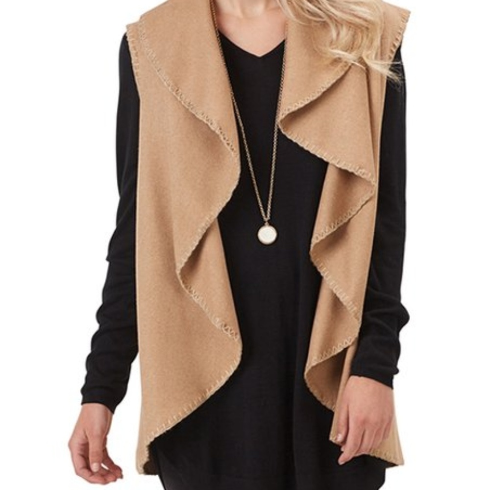 Tan vest / sleeveless cover up, one size fits all